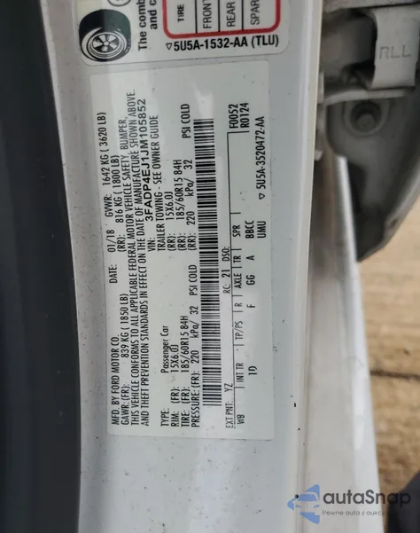 2018 Ford Fiesta Se из США, поврежденный, VIN 3FADP4EJ1JM105852